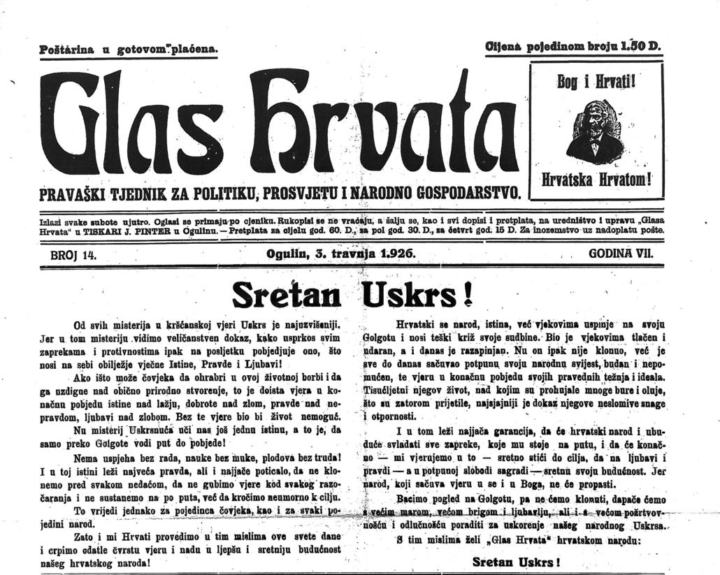 14 - Uskrs 1926. godine