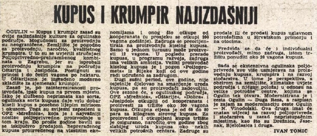 34 - Krumpir i kupus najizdašniji 1971.